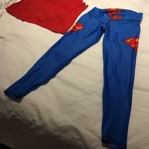 Superwoman leggings and tank top OS EUC